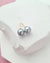 7.3mm Silver Blue Akoya Pearl Stud Earrings | 18K Yellow Gold Pearl Jewelry