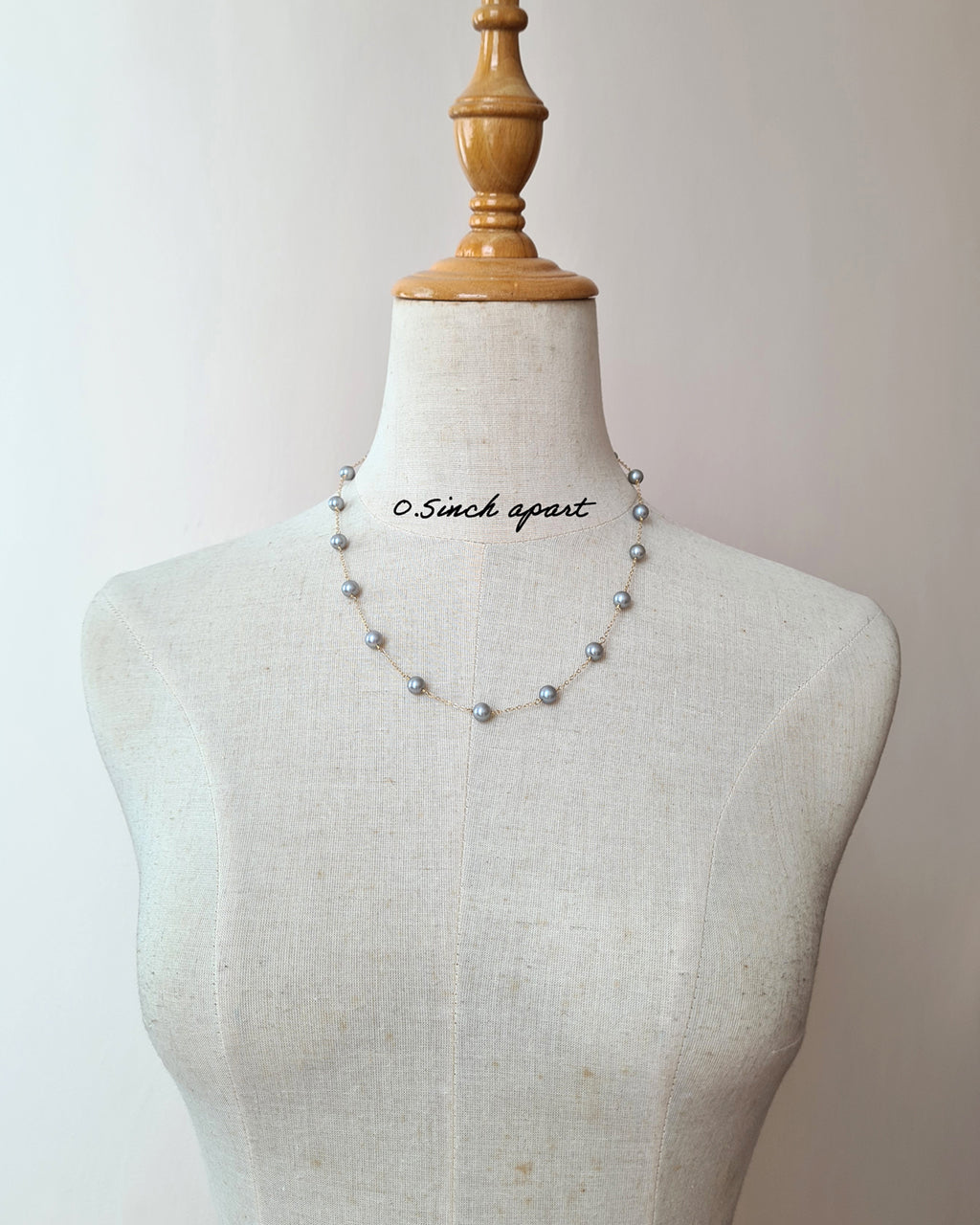 Silver Blue Akoya Pearl Floating Pearl Necklace, Timeless Pearl Jewelry in Singapore