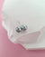 6.8mm Silver Blue Akoya Pearl Stud Earrings, 18K White Gold