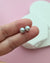 6.1mm - Silver Blue Akoya Pearl 18K White Gold Stud Earrings, Pearl Jewelry in Singapore