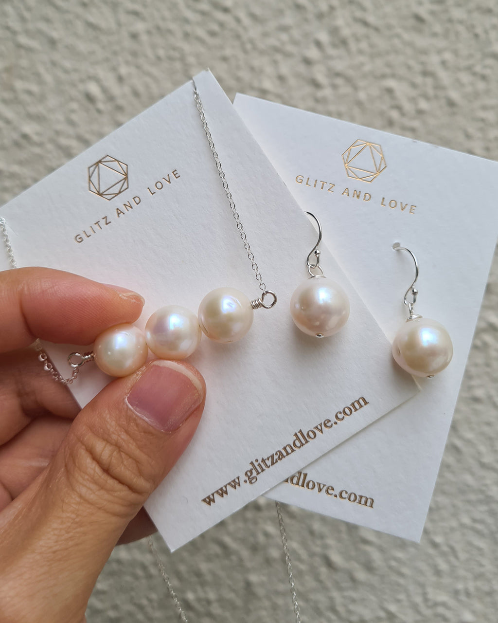 Big white pearl store earrings