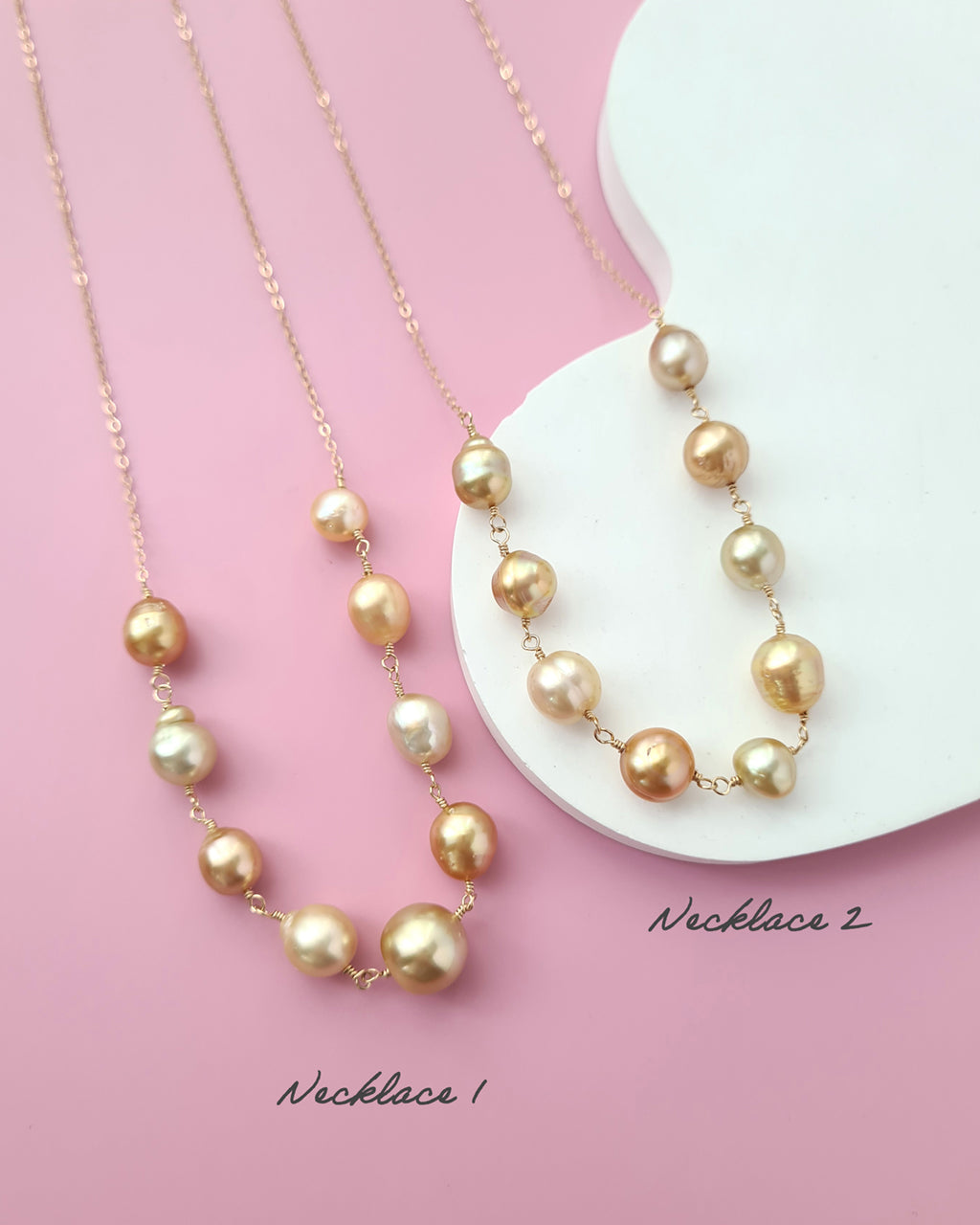 South Sea Baroque Pearl Necklace, Floating Pearl Necklace