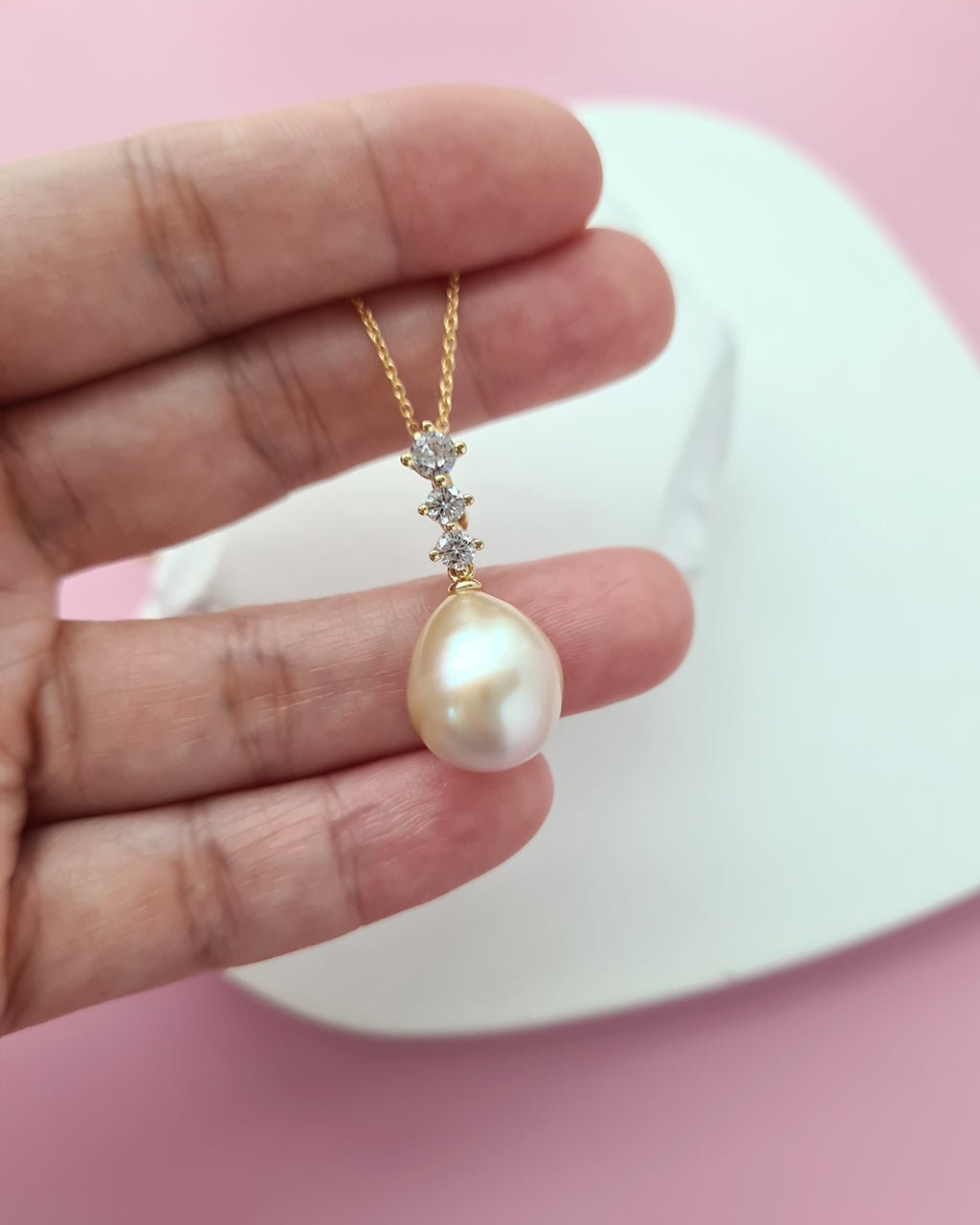 Gold South Sea Pearl Pendant Necklace, Quiet Luxury Pearl Jewelry in Singapore