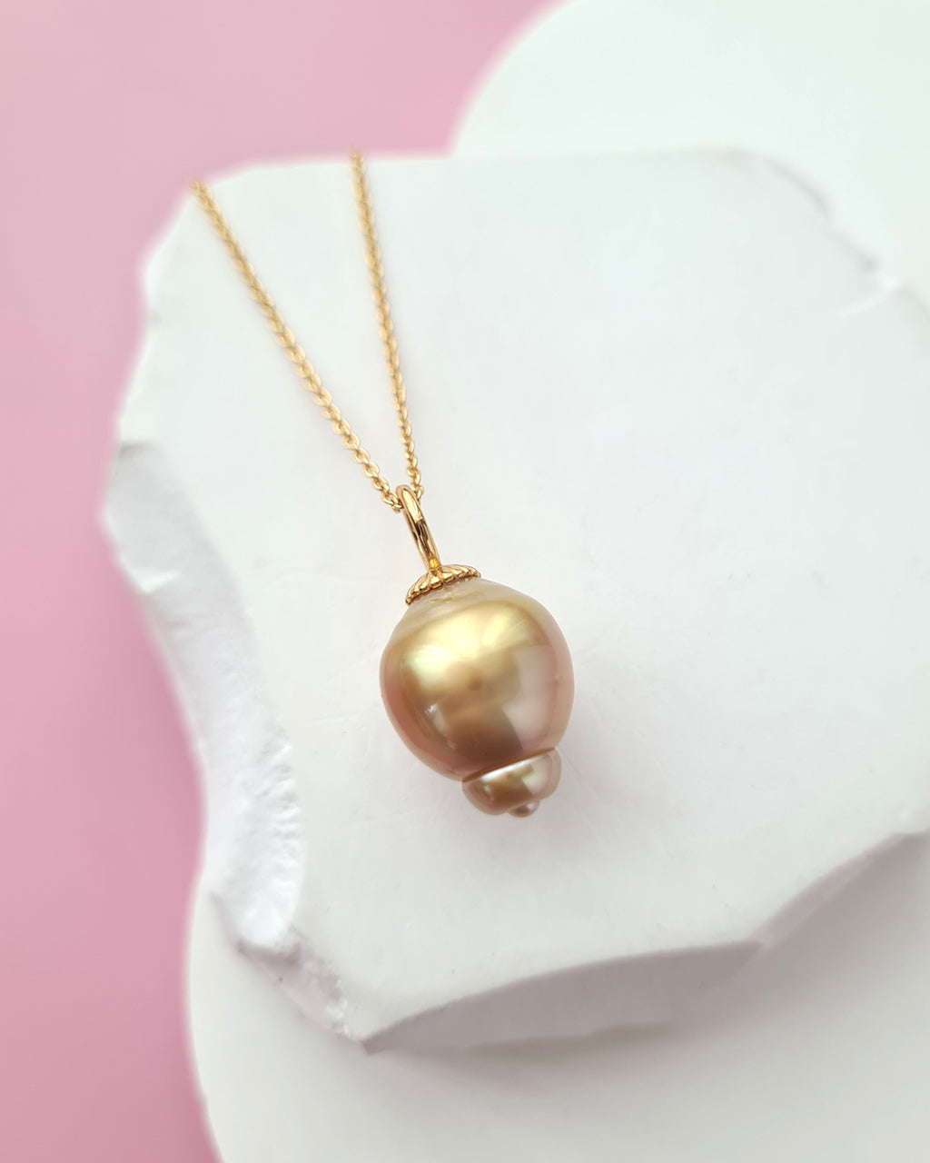 South Sea Pearl Pendant Necklace, Handmade Baroque Pearl Jewelry in Singapore