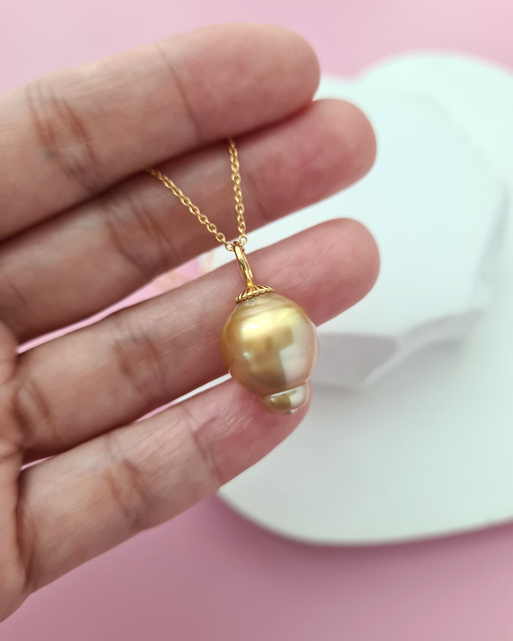 South Sea Pearl Pendant Necklace, Handmade Baroque Pearl Jewelry in Singapore