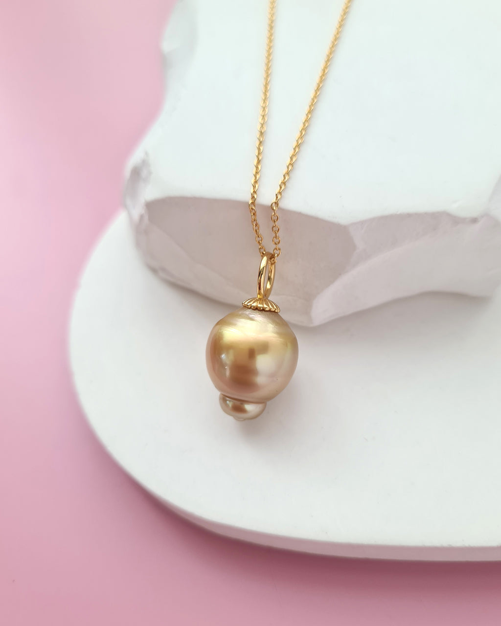 South Sea Pearl Pendant Necklace, Handmade Baroque Pearl Jewelry in Singapore