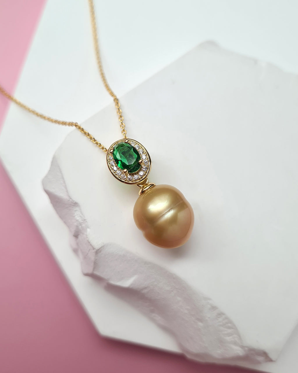 South Sea Pearl Pendant Necklace - 11mm+, Detachable Clasp