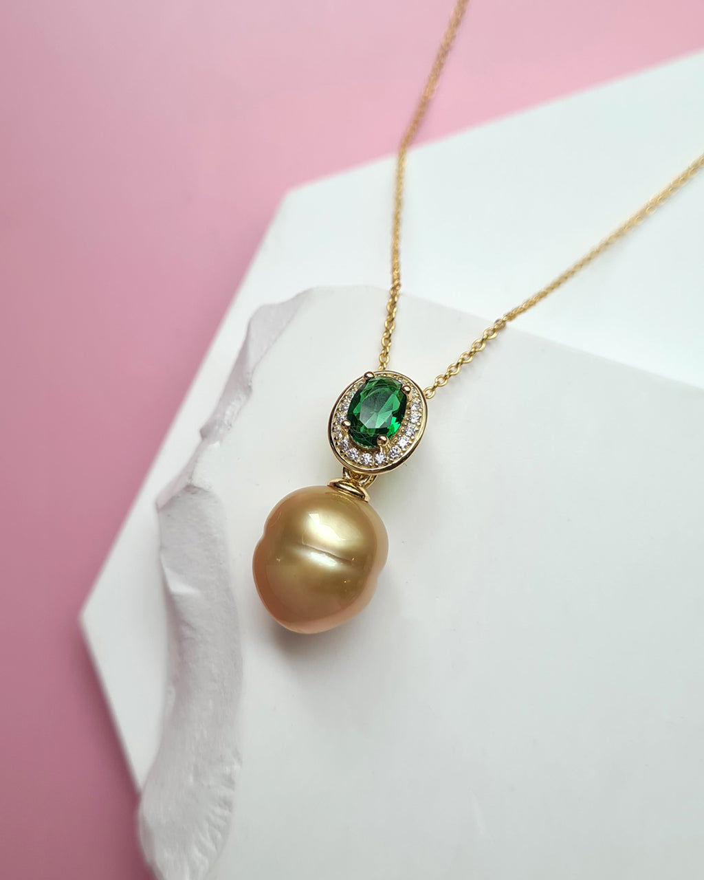 South Sea Pearl Pendant Necklace - 11mm+, Detachable Clasp