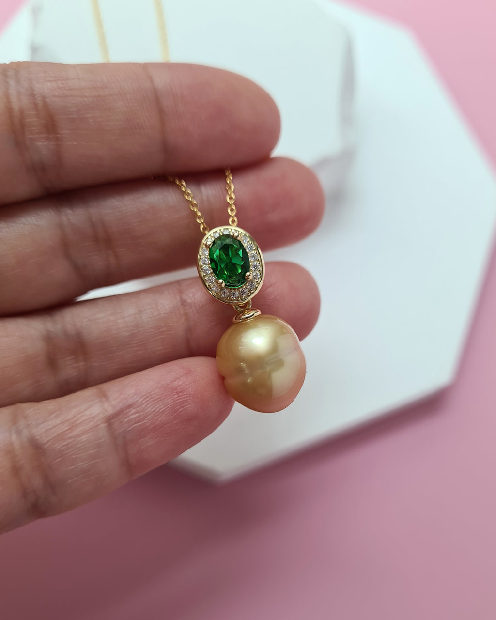 South Sea Pearl Pendant Necklace - 11mm+, Detachable Clasp