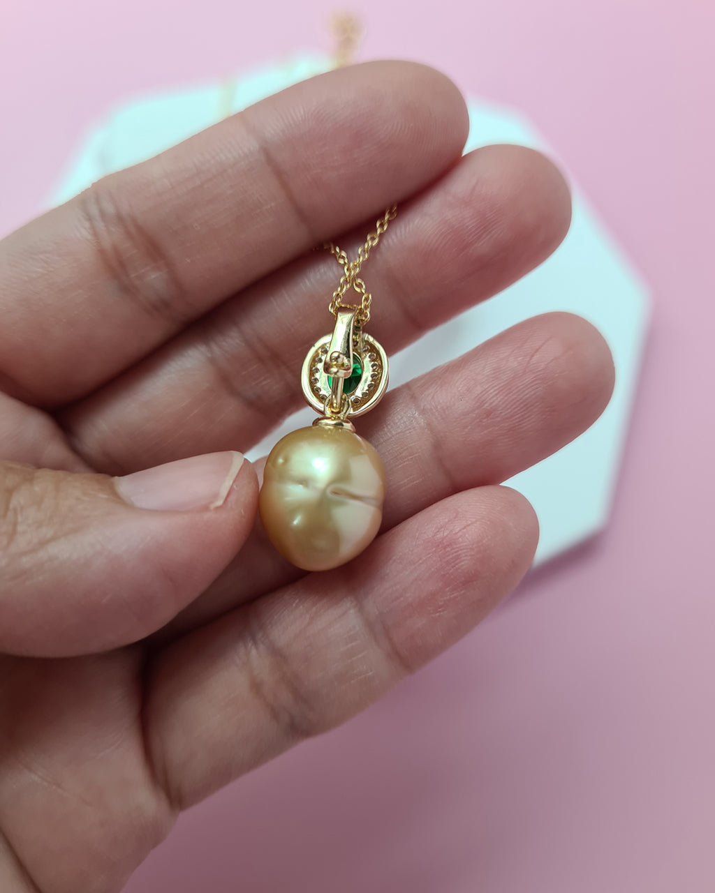 South Sea Pearl Pendant Necklace - 11mm+, Detachable Clasp