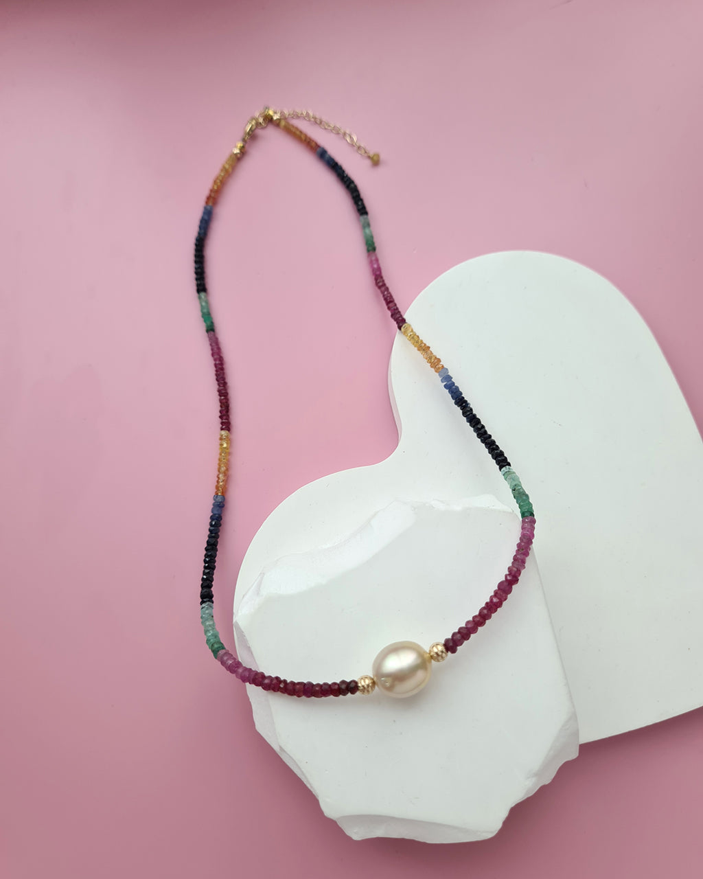 South Sea Pearl Necklace - Sapphire, Emerald and Ruby Handmade Pearl Jewelry in Singapore