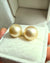 Champagne Gold South Sea Pearl 18K Gold Stud Earrings - 13mm to 14mm