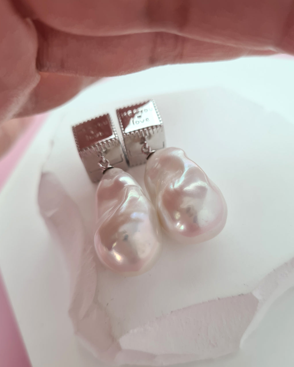 Statement White Baroque Pearl Earrings - Love Modern Pearl Earrings