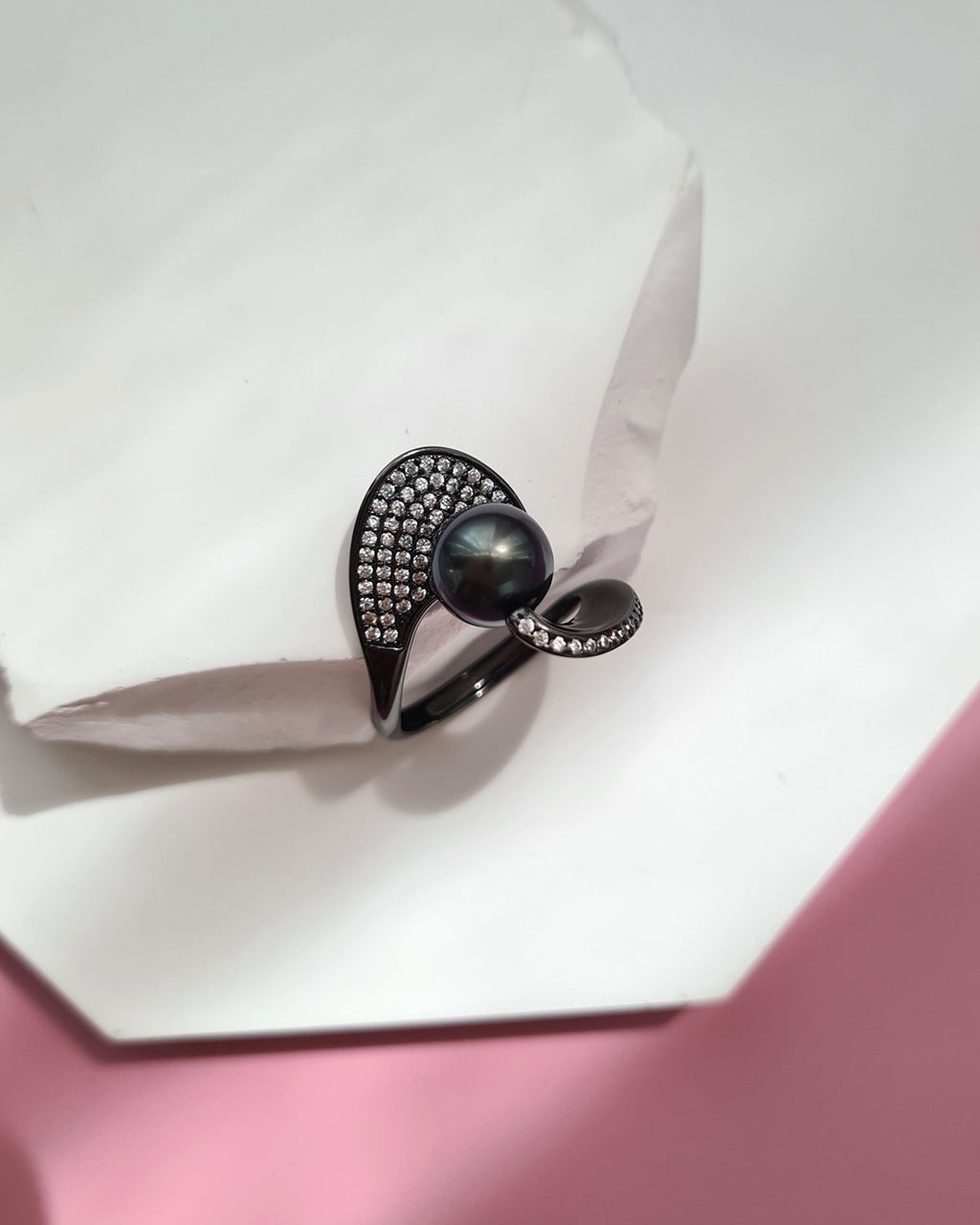 Tahitian Pearl Ring - Abstract, Handmade pearl jewelry in Singapore
