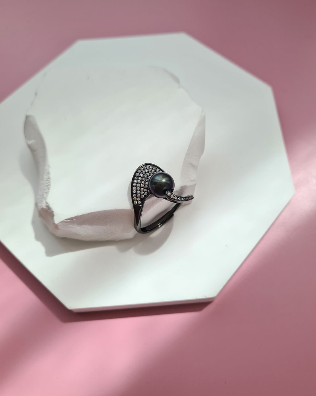 Tahitian Pearl Ring - Abstract, Handmade pearl jewelry in Singapore