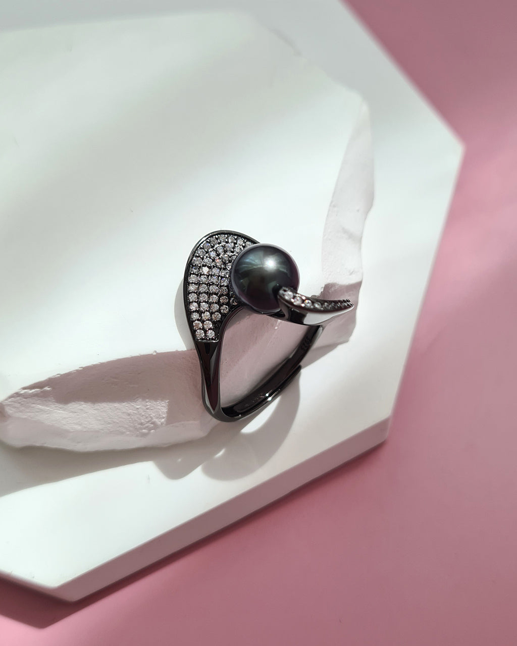 Tahitian Pearl Ring - Abstract, Handmade pearl jewelry in Singapore