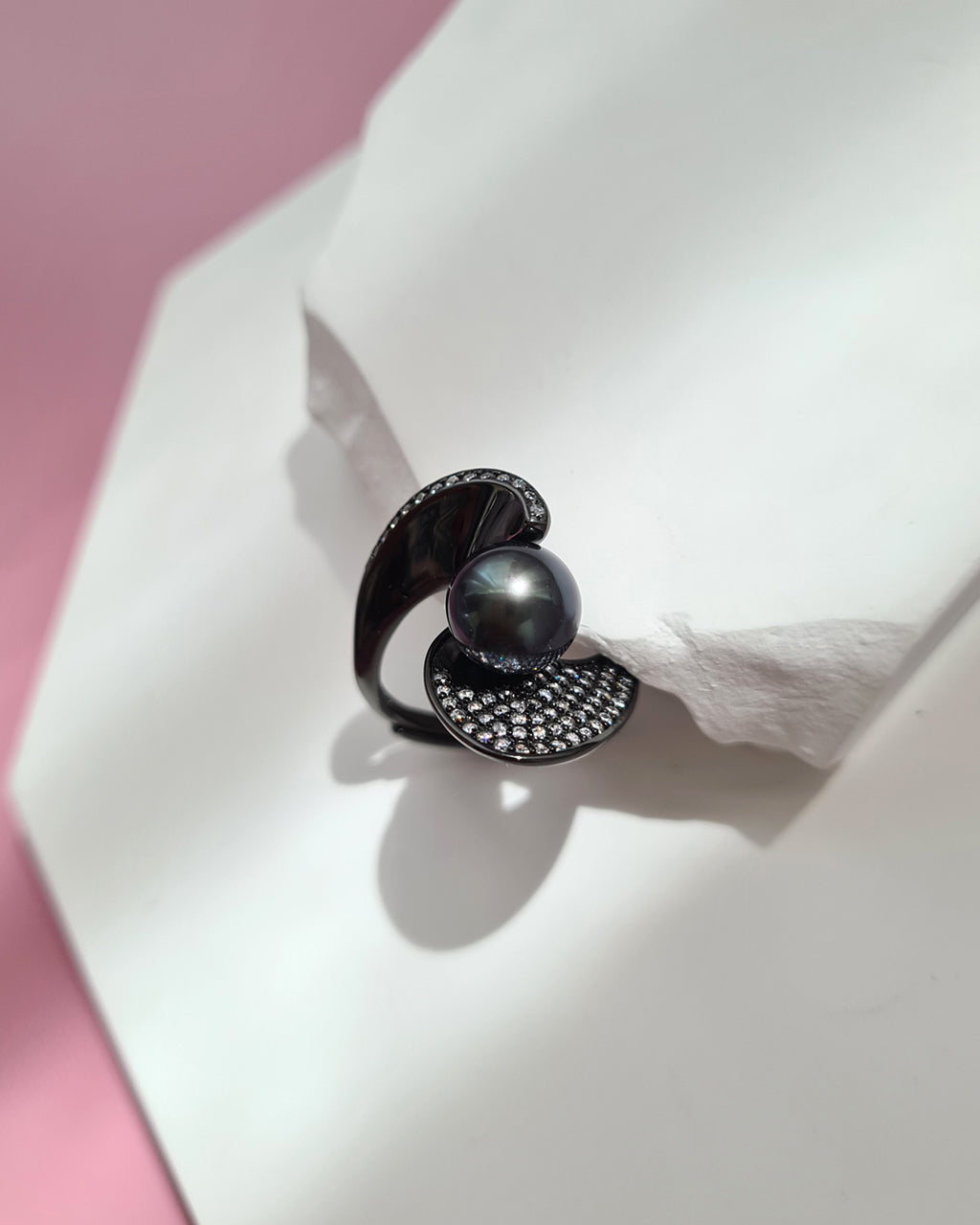 Tahitian Pearl Ring - Abstract, Handmade pearl jewelry in Singapore