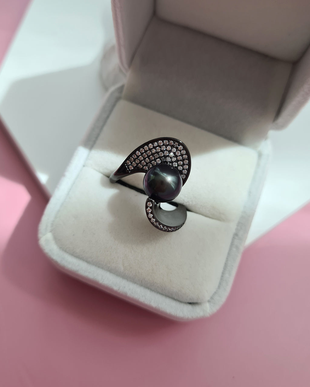 Tahitian Pearl Ring - Abstract, Handmade pearl jewelry in Singapore