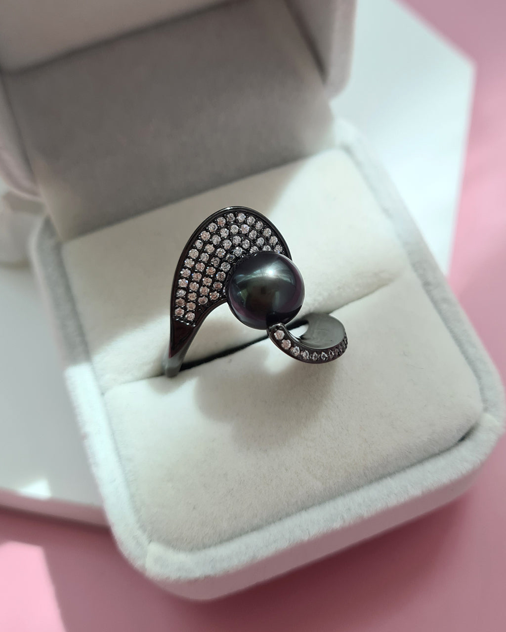 Tahitian Pearl Ring - Abstract, Handmade pearl jewelry in Singapore