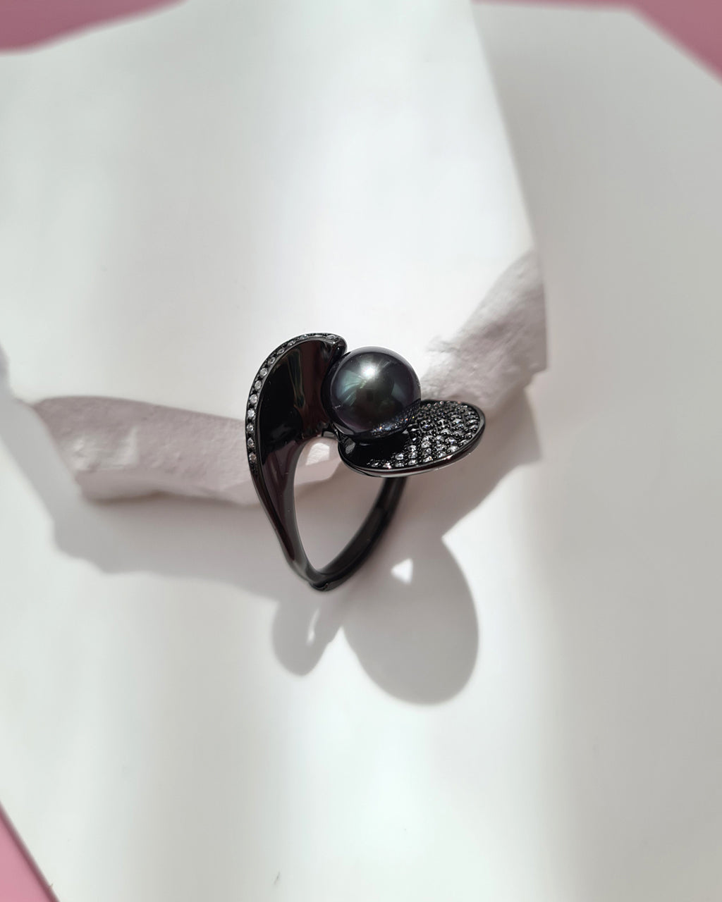 Tahitian Pearl Ring - Abstract, Handmade pearl jewelry in Singapore