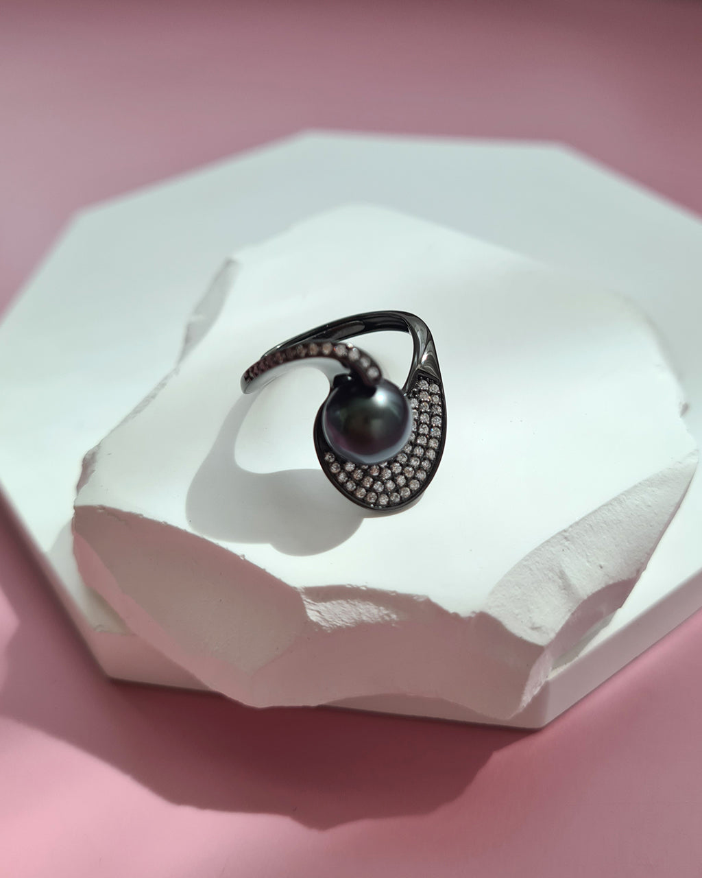 Tahitian Pearl Ring - Abstract, Handmade pearl jewelry in Singapore