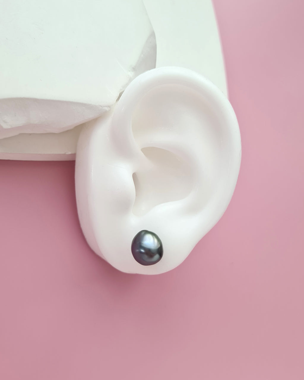Tahitian Keshi Pearl Stud Earrings - 18k White Gold Pearl Jewelry Singapore