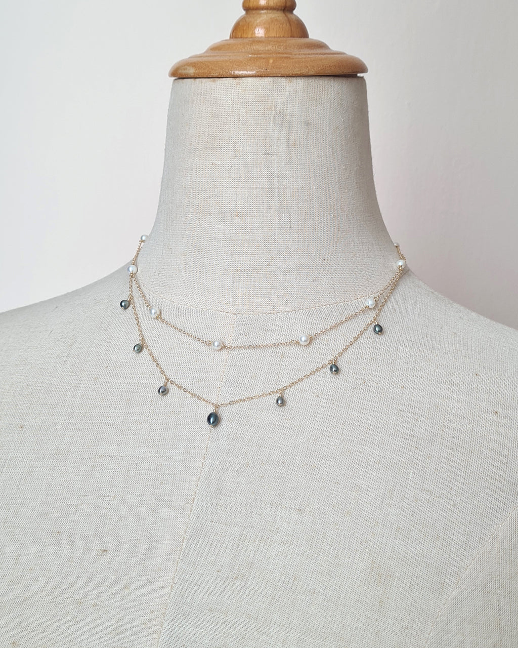 Tahitian Keshi Pearl Dangle Necklace