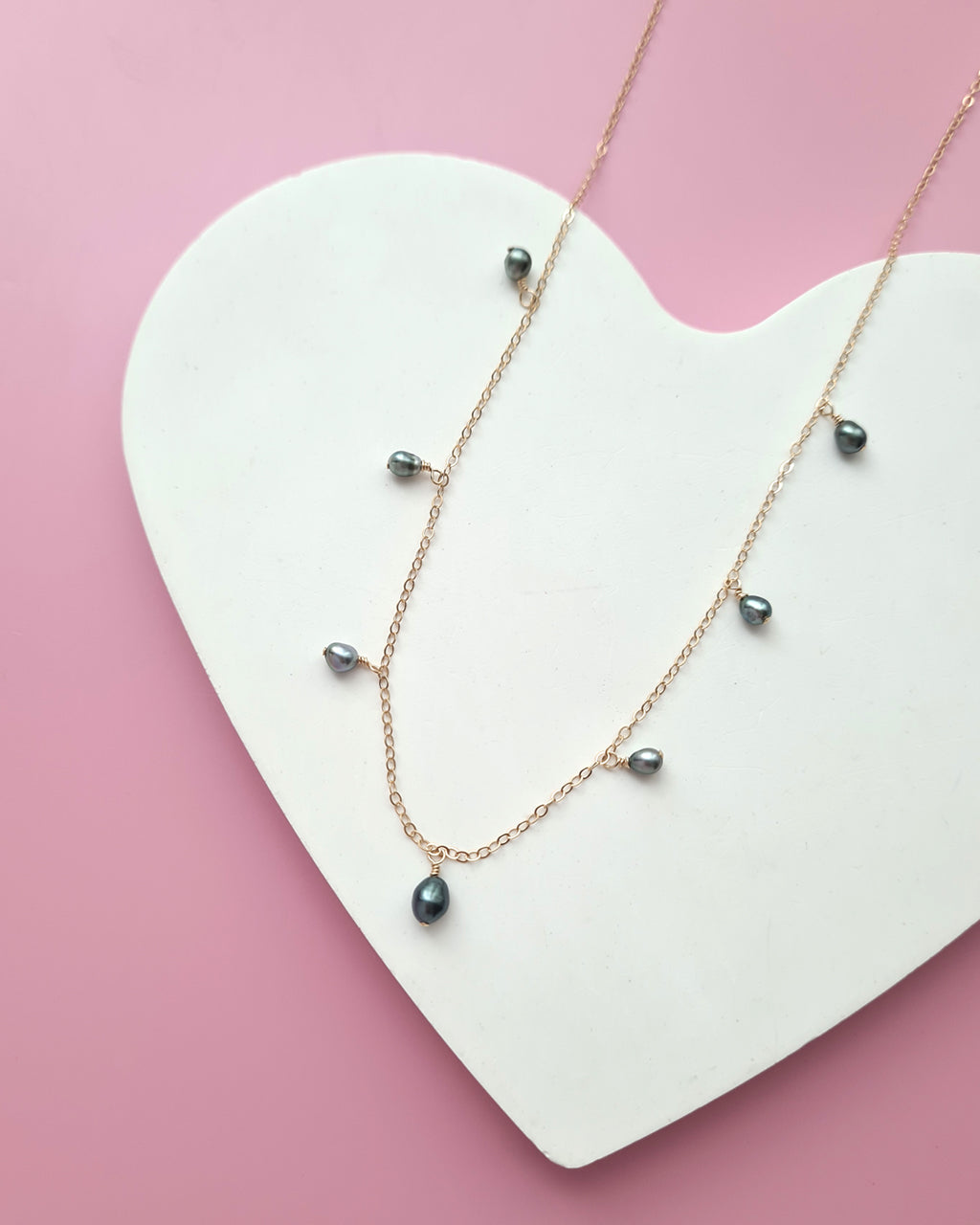 Tahitian Keshi Pearl Dangle Necklace