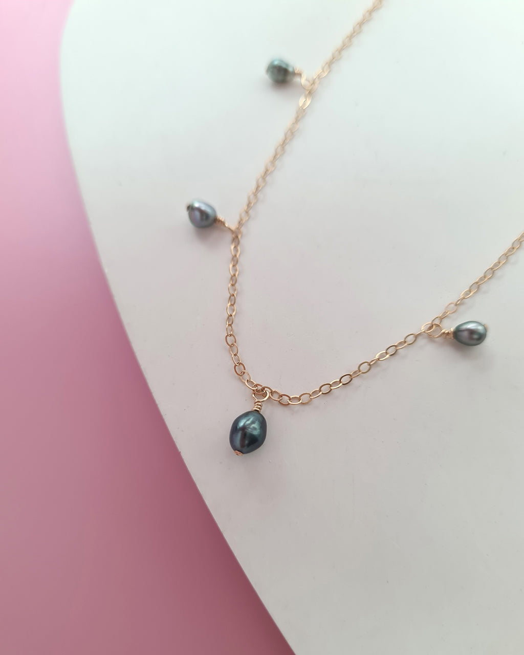 Tahitian Keshi Pearl Dangle Necklace