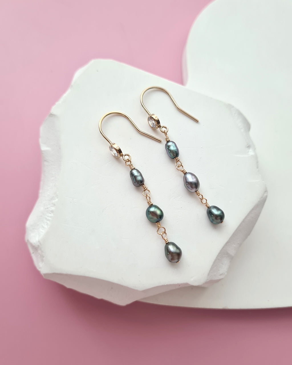 Tahitian Keshi Pearl Earrings, Pearl jewelry for modern women