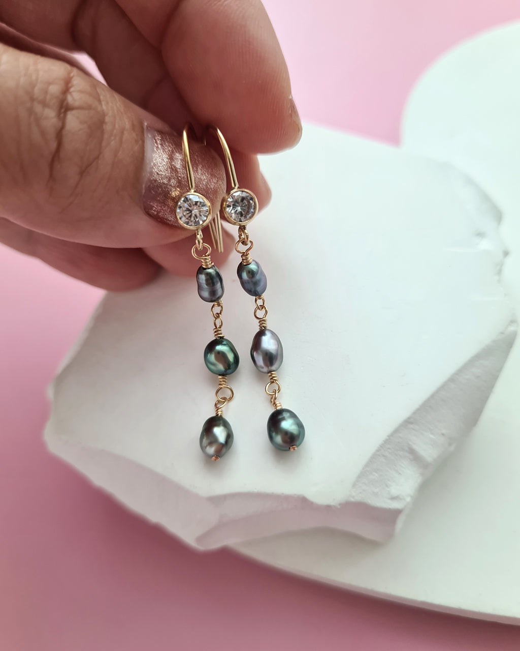 Tahitian Keshi Pearl Earrings