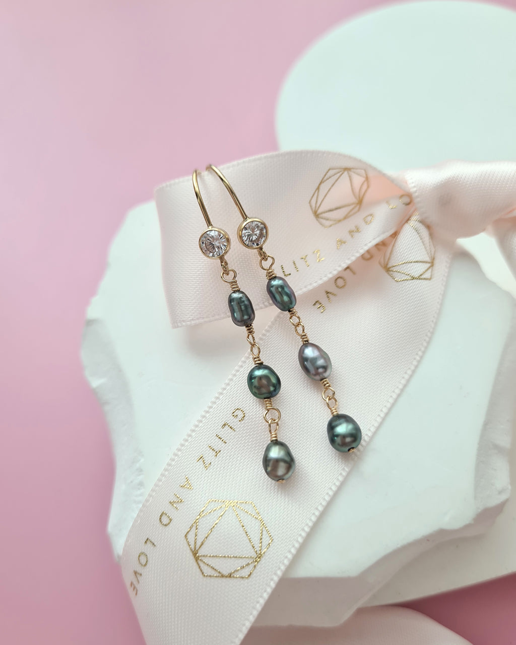 Tahitian Keshi Pearl Earrings, Pearl jewelry for modern women