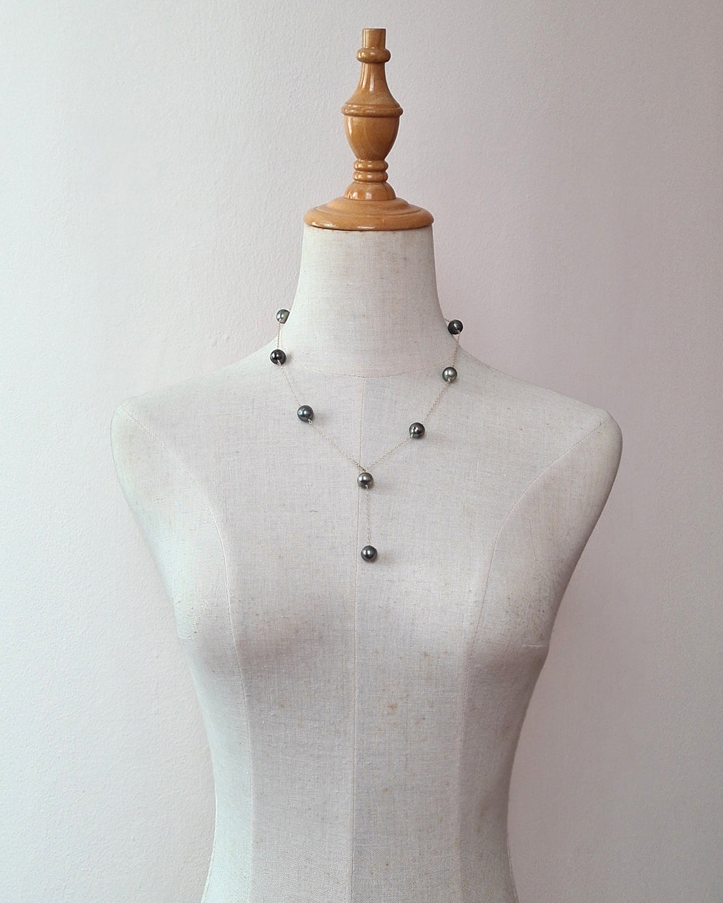 Tahitian Pearl Floating Pearl Necklace, Handmade Pearl Jewelry in Singapore