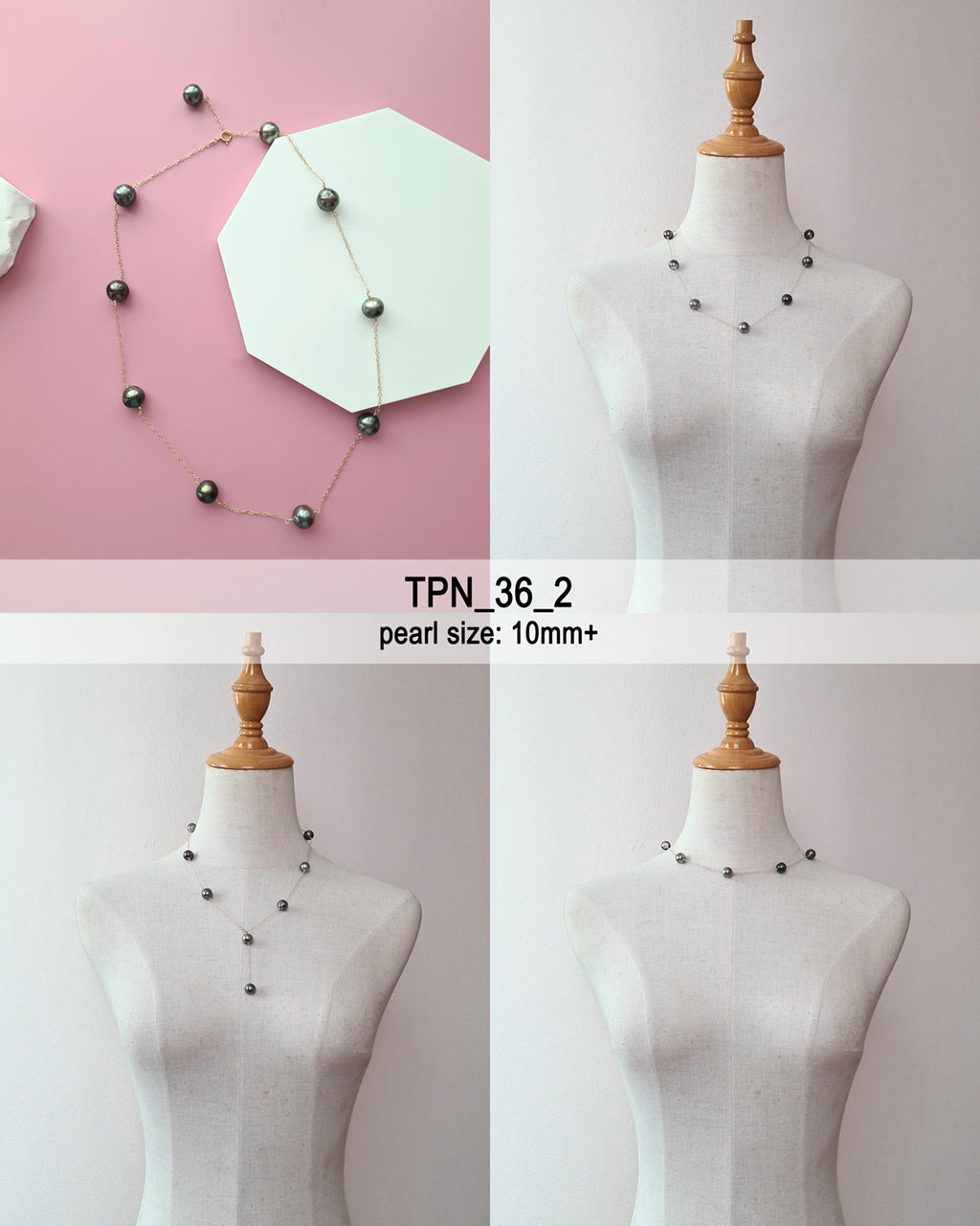 Tahitian Pearl Floating Pearl Necklace, Handmade Pearl Jewelry in Singapore