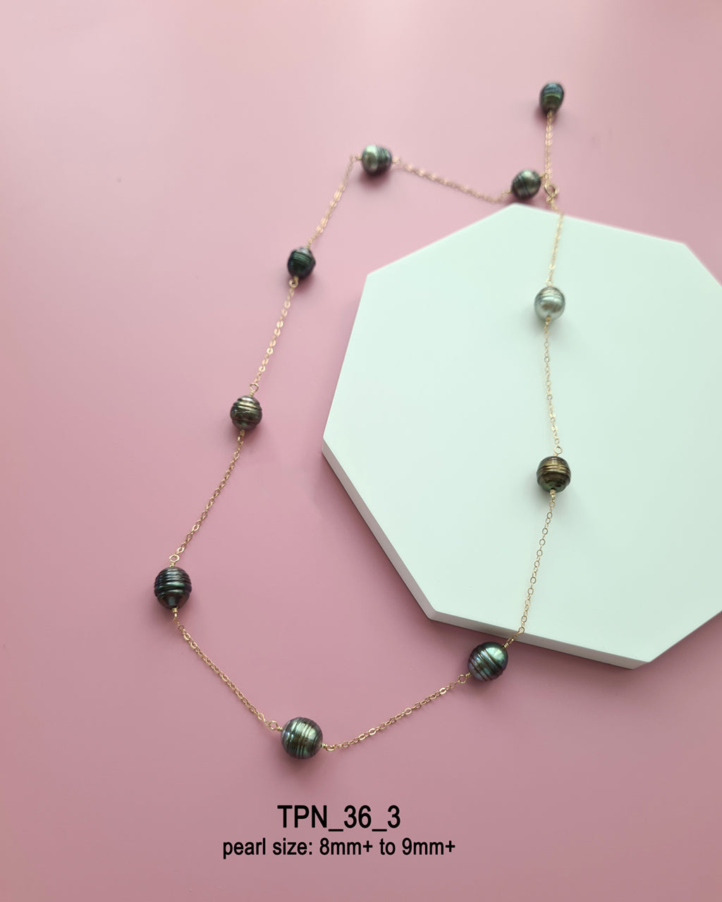 Tahitian Pearl Floating Pearl Necklace, Handmade Pearl Jewelry in Singapore