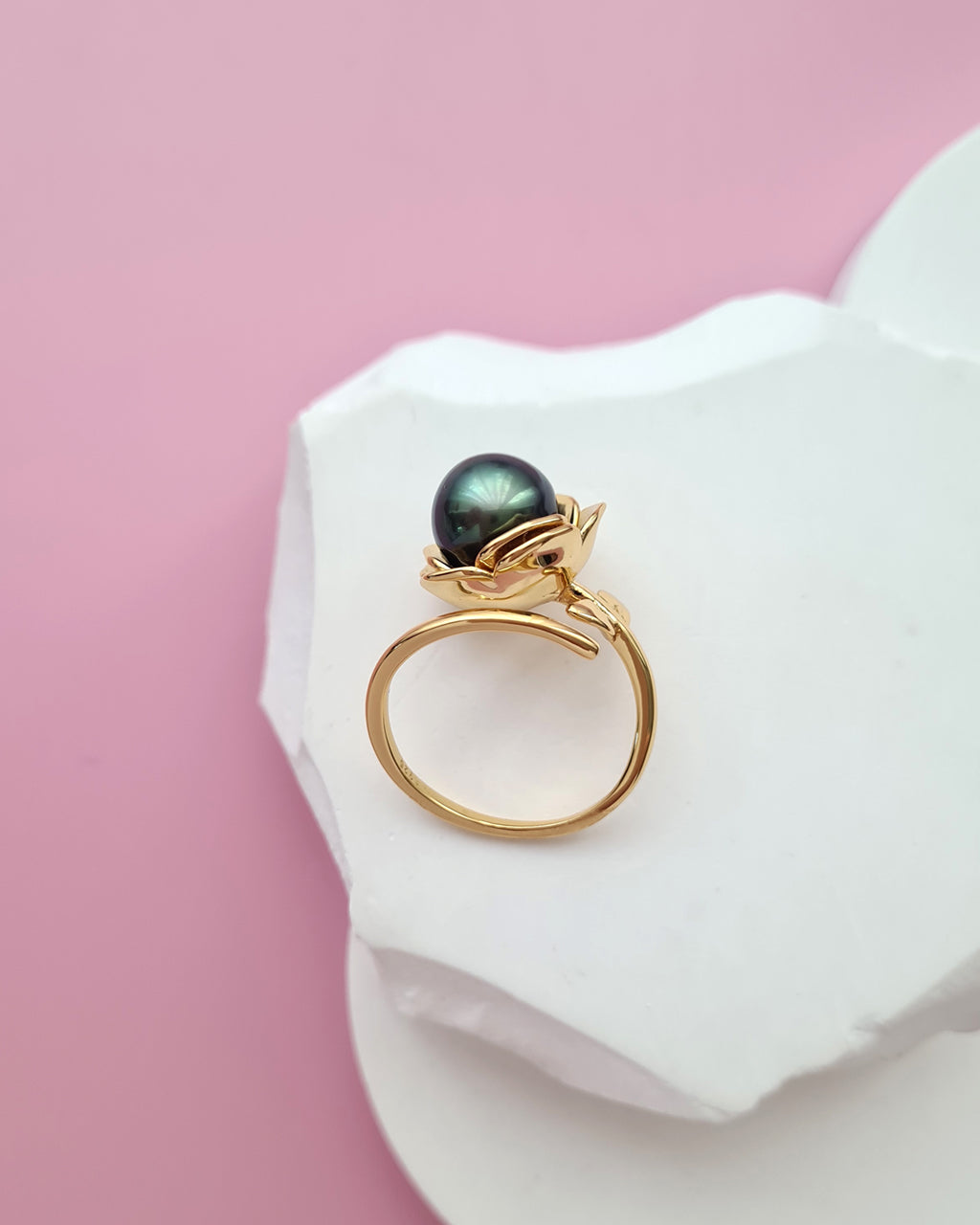Tahitian Pearl Floral Wrap Ring, Modern Pearl Jewelry in Singapore
