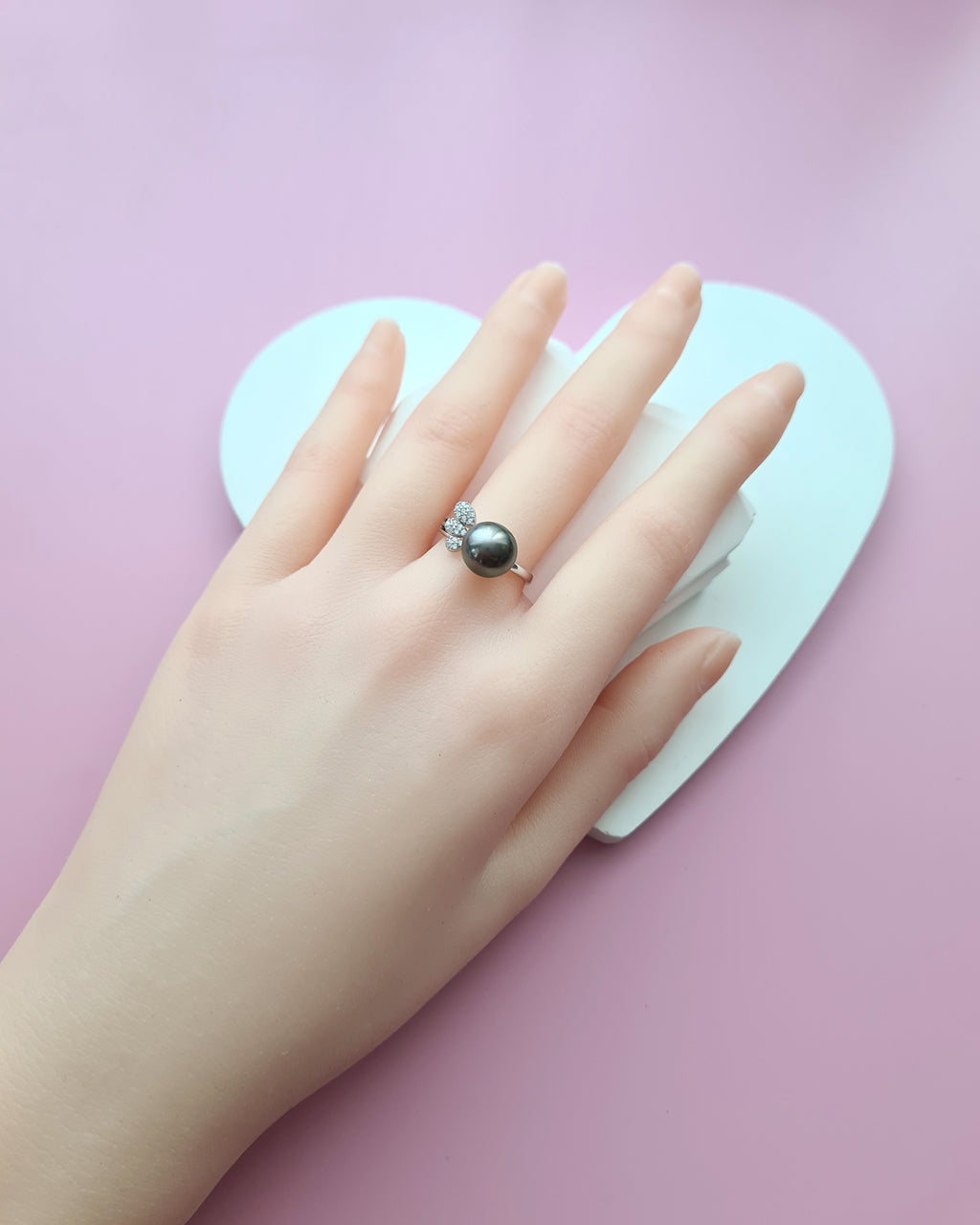 Tahitian Pearl Open Ring, Modern Pearl Jewelry in Singapore