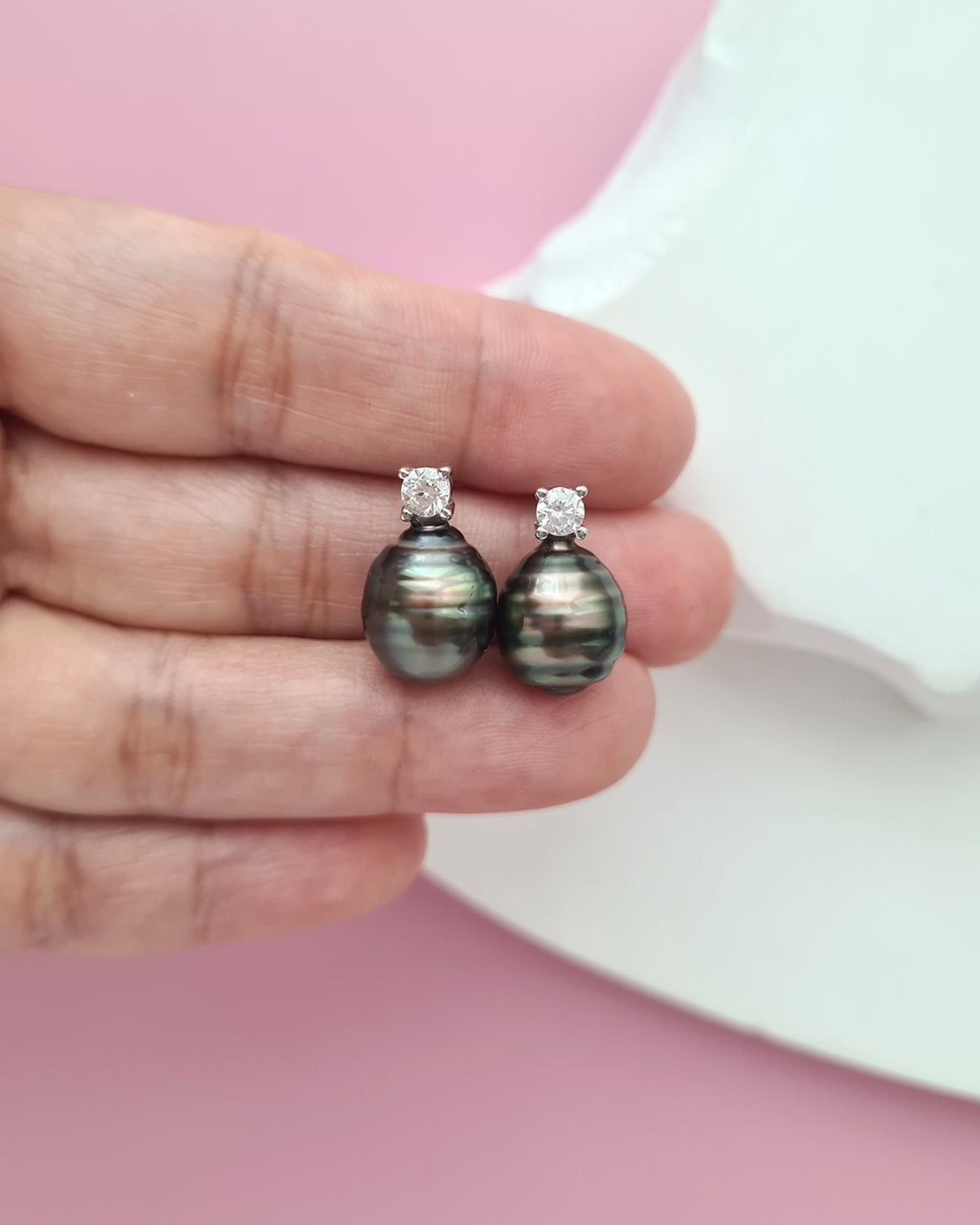 Tahitian Pearl Princess Earrings, Handmade Pearl Jewelry in Singapore