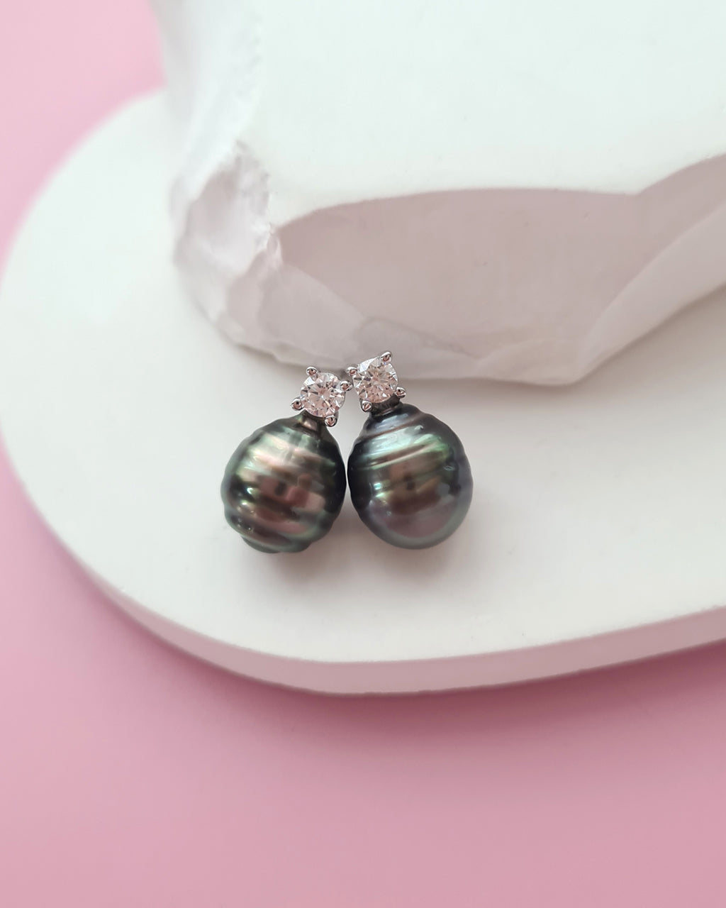 Tahitian Pearl Princess Earrings, Handmade Pearl Jewelry in Singapore