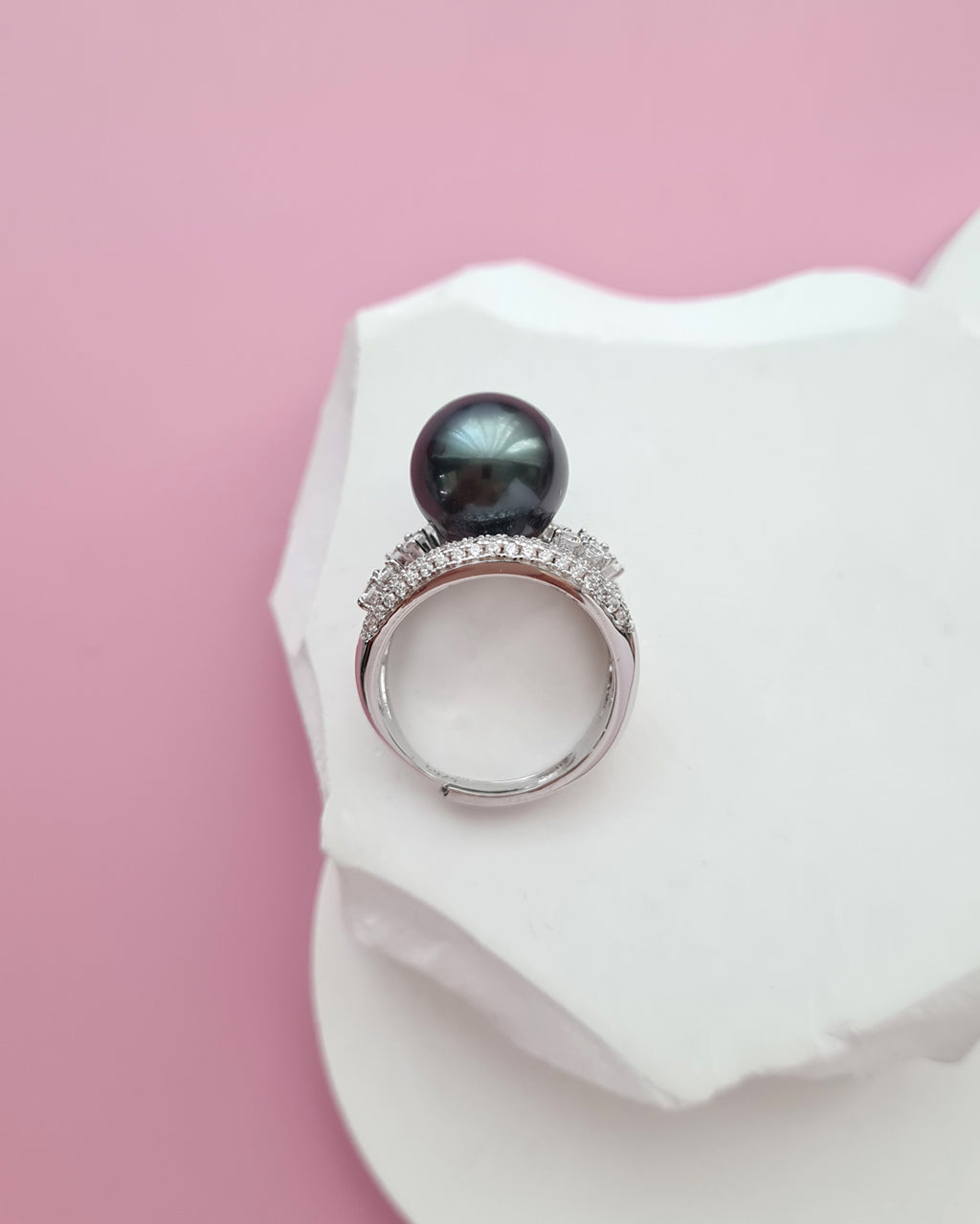 Tahitian Pearl Ring 12mm, modern Pearl Jewelry in Singapore