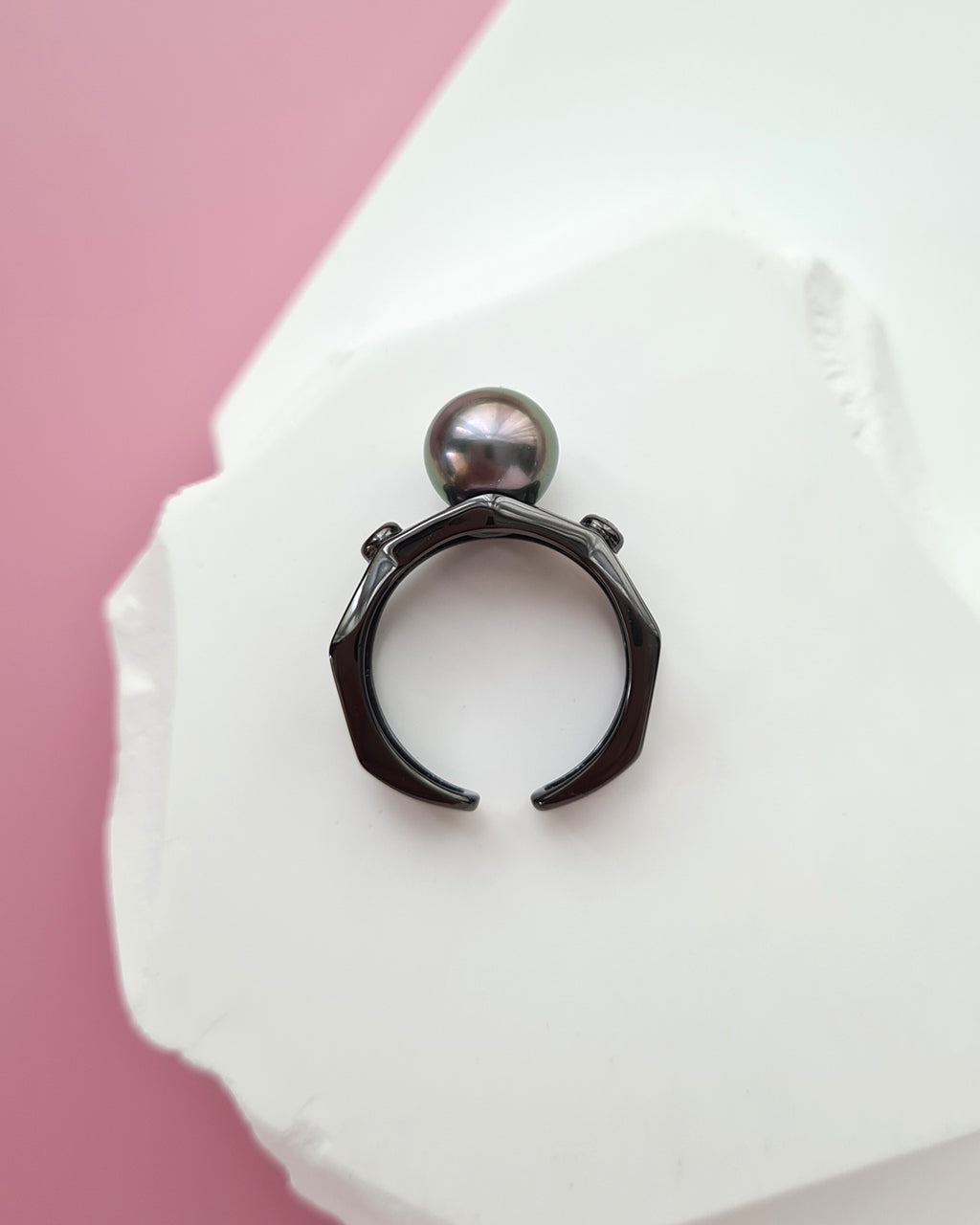 Tahitian Pearl Ring - Geometric Pearl Jewelry Quiet Luxury