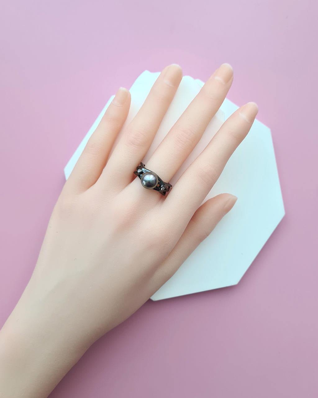 Tahitian Pearl Ring - Geometric Pearl Jewelry Quiet Luxury