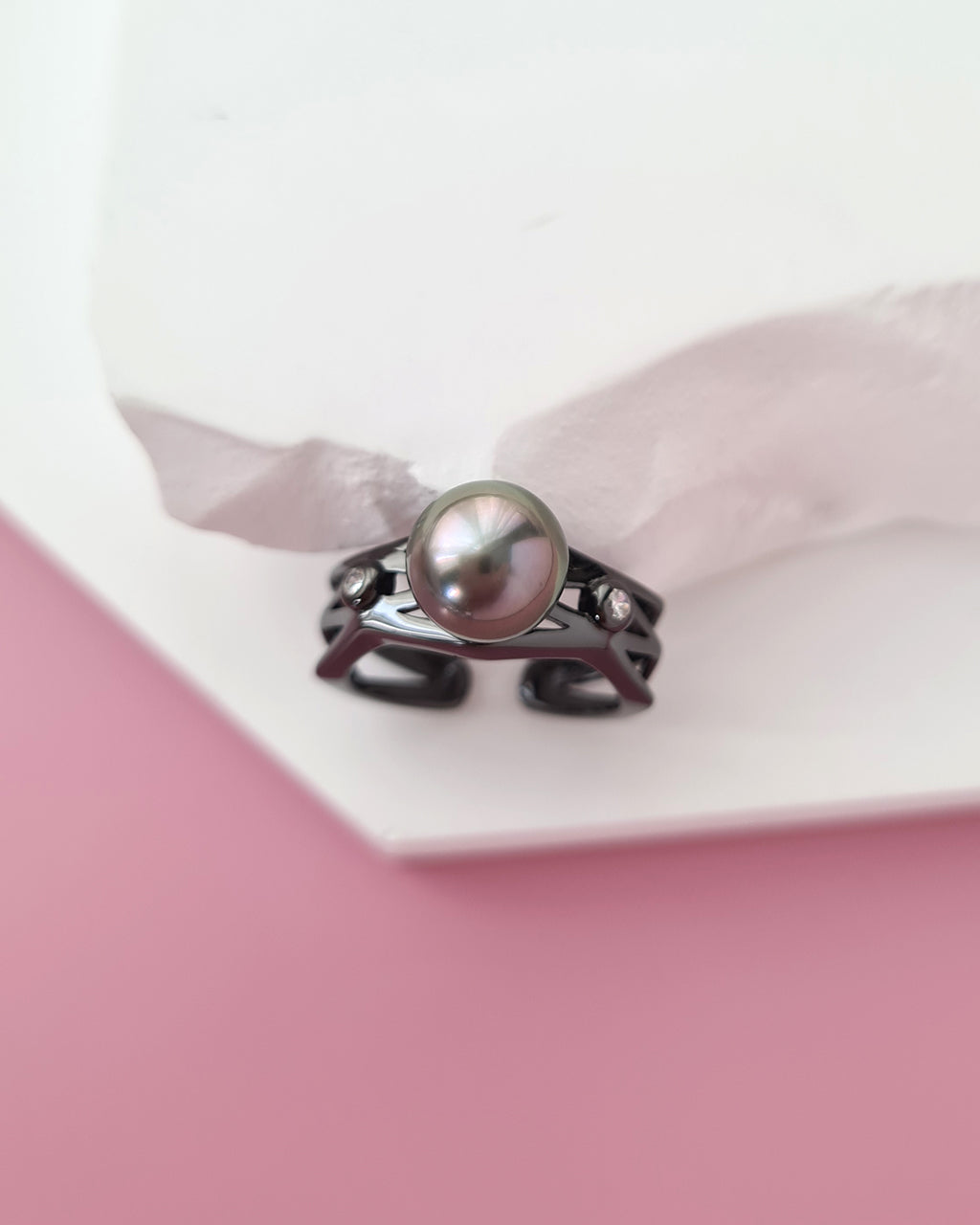 Tahitian Pearl Ring - Geometric Pearl Jewelry Quiet Luxury