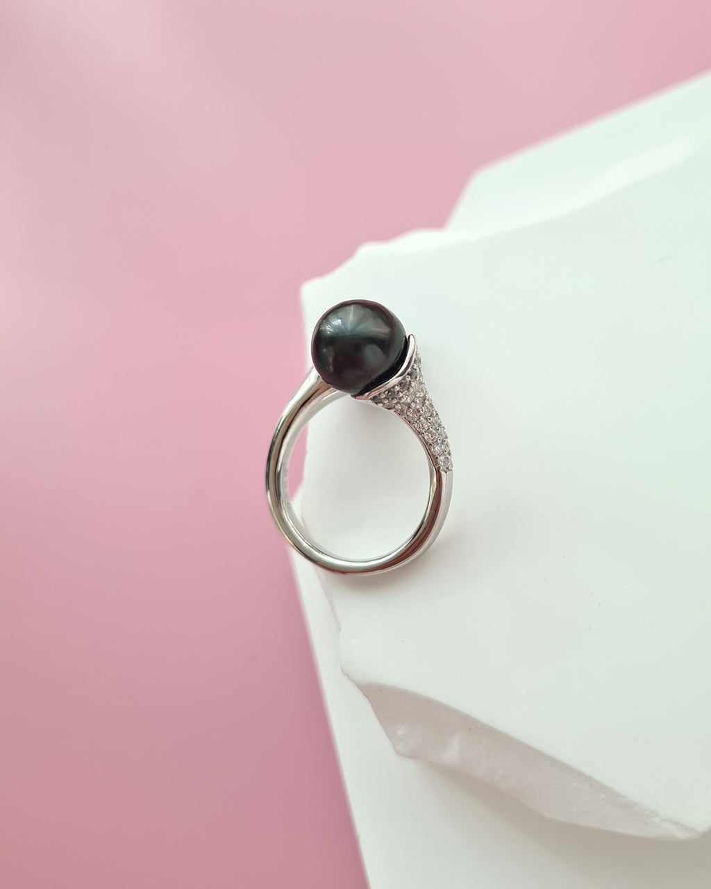 Double Pearl Tahitian Pearl Open Ring, Pearl Jewelry in Singapore