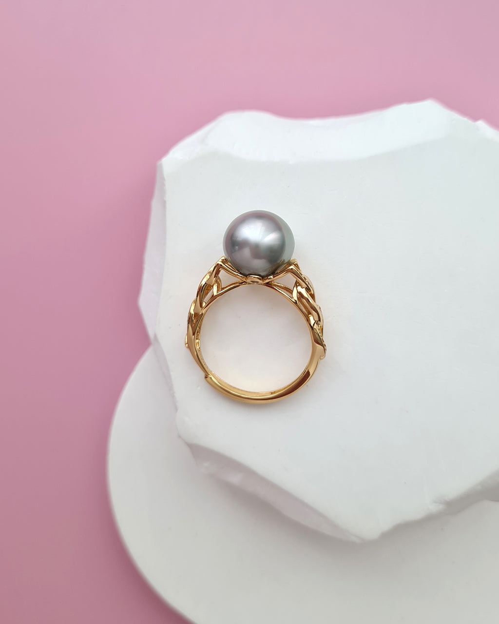 Platinum Grey Tahitian Pearl Ring - Modern Pearl Jewelry in Singapore