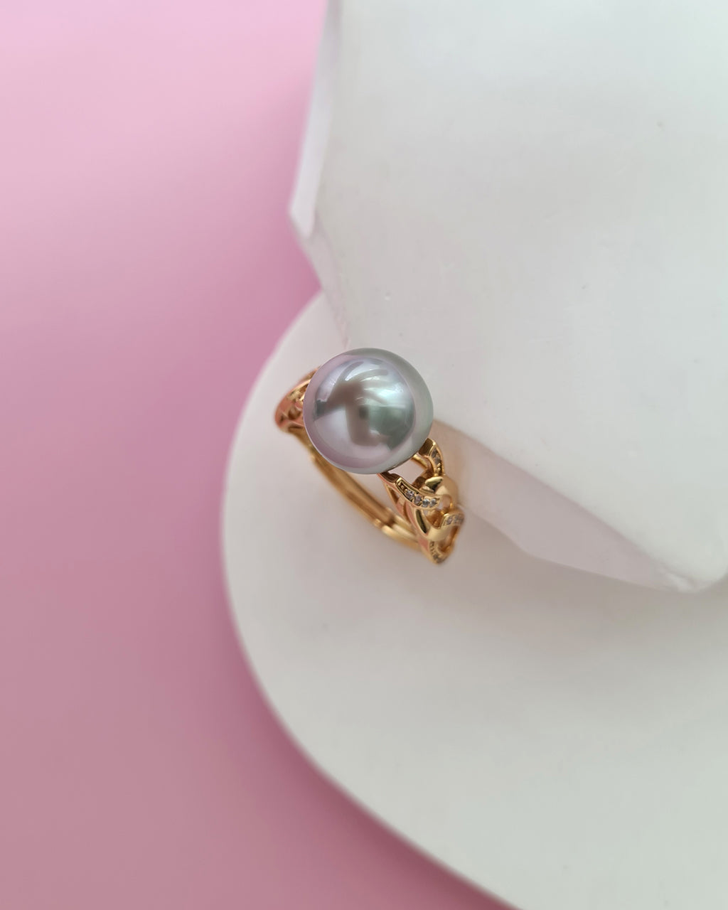 Platinum Grey Tahitian Pearl Ring - Modern Pearl Jewelry in Singapore