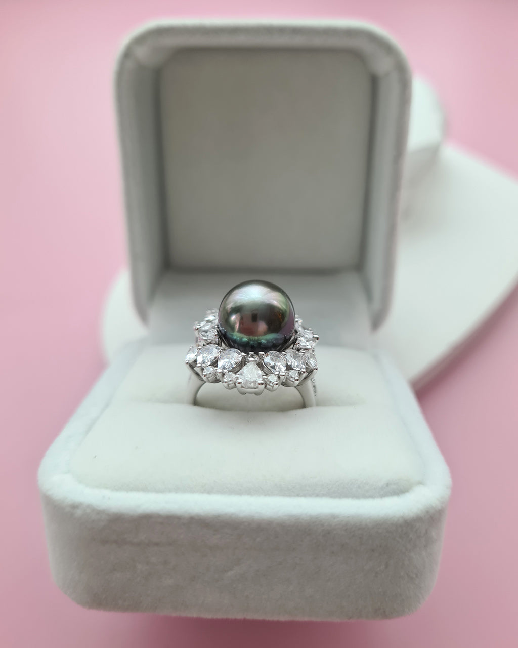 10.7mm Tahitian Pearl Ring - Royal Two Ways with Ring Jacket