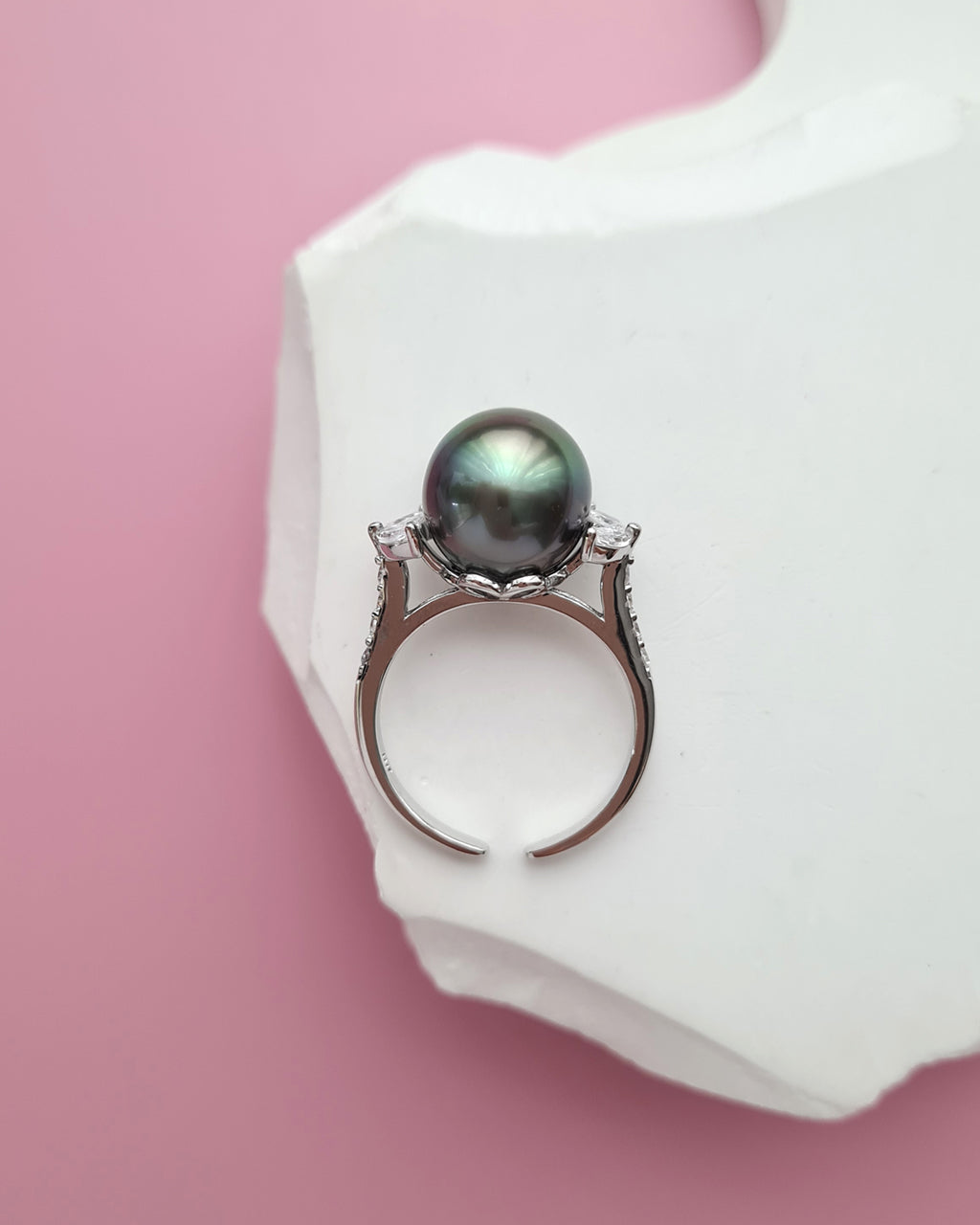 10.7mm Tahitian Pearl Ring - Royal Two Ways with Ring Jacket