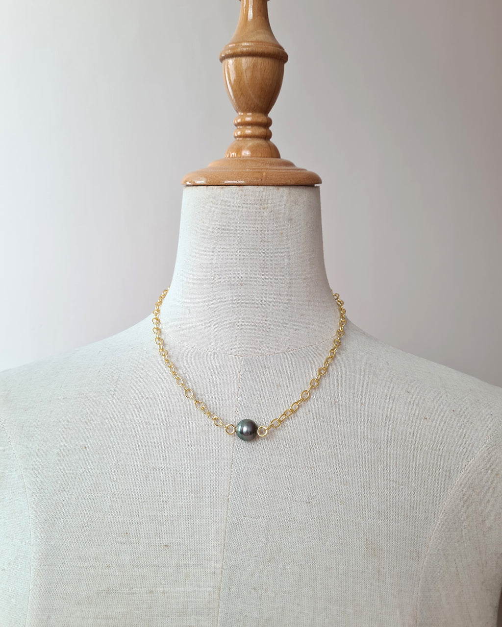 Tahitian Pearl Thick Chain Necklace - Gold Pearl Jewelry Singapore