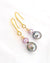 Tahitian Pearls and Pink Freshwater Pearl Long Earrings | Handmade Pearl Jewelry | Singapore